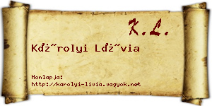 Károlyi Lívia névjegykártya