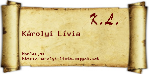 Károlyi Lívia névjegykártya
