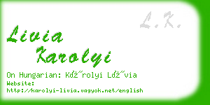 livia karolyi business card